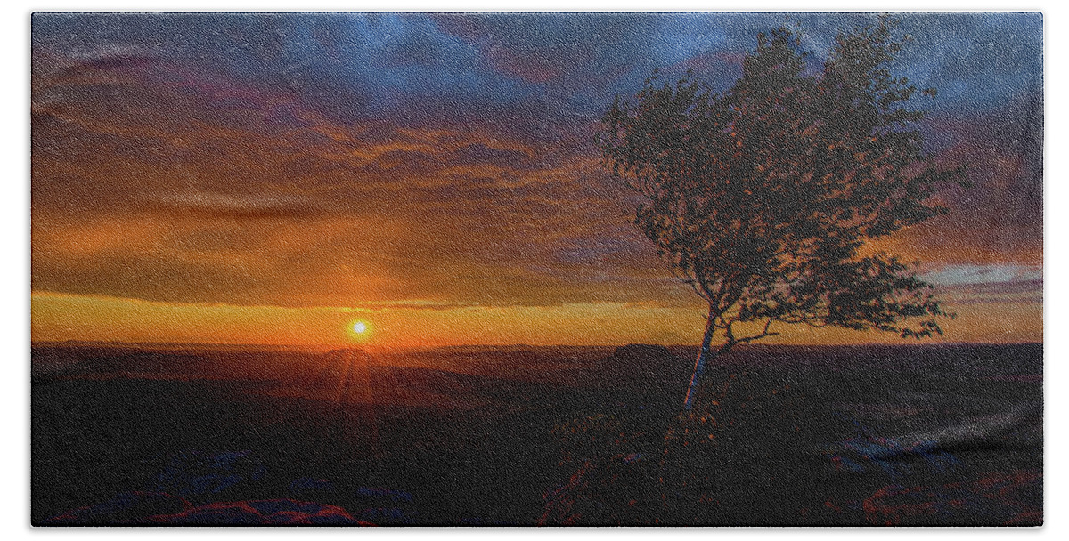 Nature Beach Towel featuring the photograph Sunset in Saxonian Switzerland by Andreas Levi