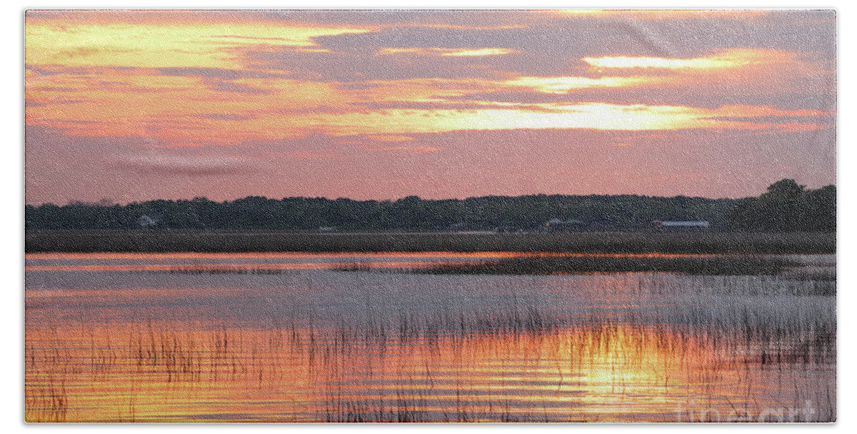 South Carolina Beach Towel featuring the photograph Sunset in South Carolina by Benedict Heekwan Yang