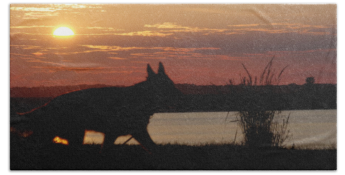 Wildwood Crest Beach Towel featuring the photograph Sunset Lake by Greg Graham