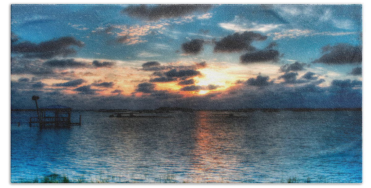 Lnadscape Beach Towel featuring the photograph Sunset on Cedar Key by Richard Leighton