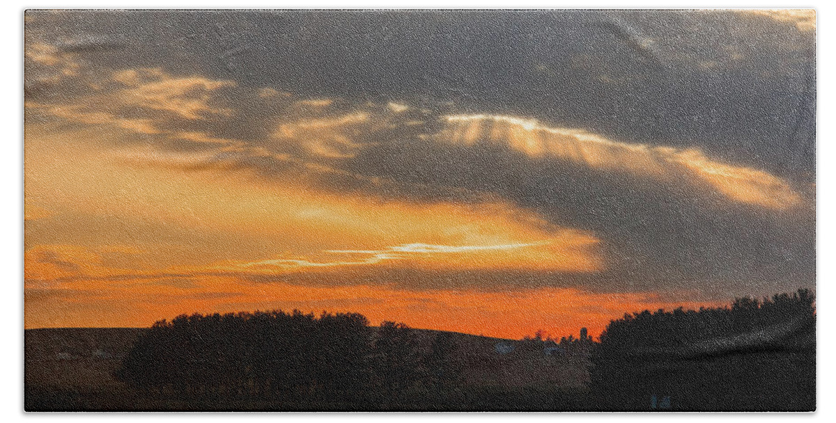 Farm Beach Towel featuring the photograph Sunset on the Road to Galena by Joni Eskridge