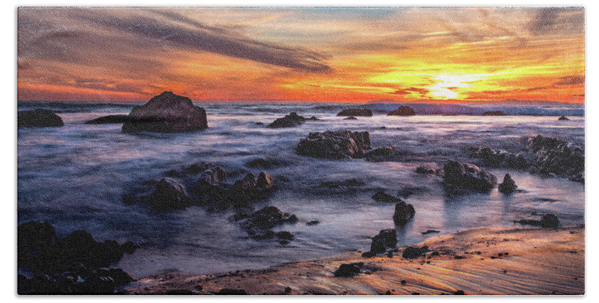 Beach Beach Towel featuring the photograph Sunset on the Rocks by Jason Roberts