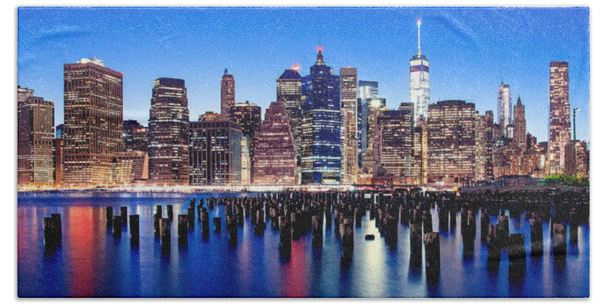 New York City Beach Towel featuring the photograph Magic Manhattan by Az Jackson