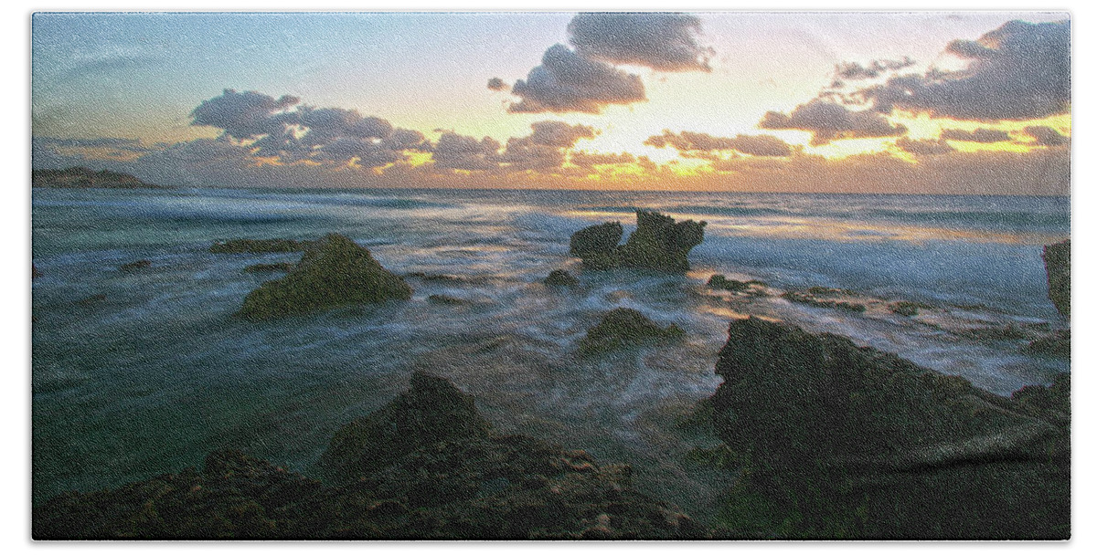 Spanish Beach Towel featuring the photograph Sunset Seas by Robert Och