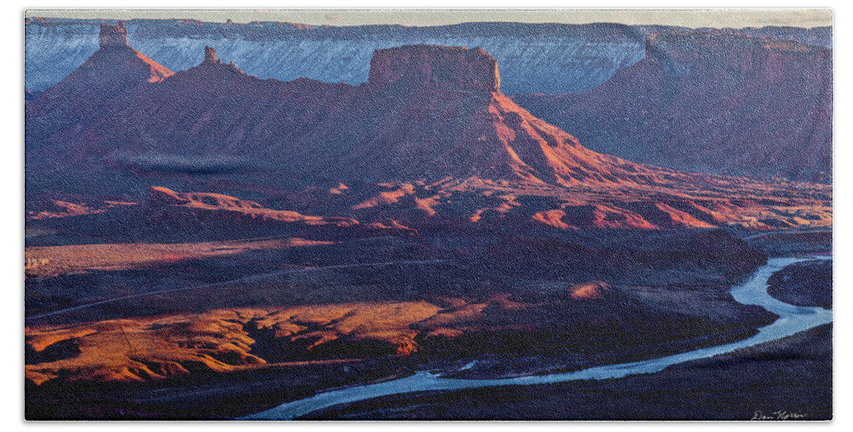 Canyonlands Beach Towel featuring the photograph Sunset View from OMG Point by Dan Norris
