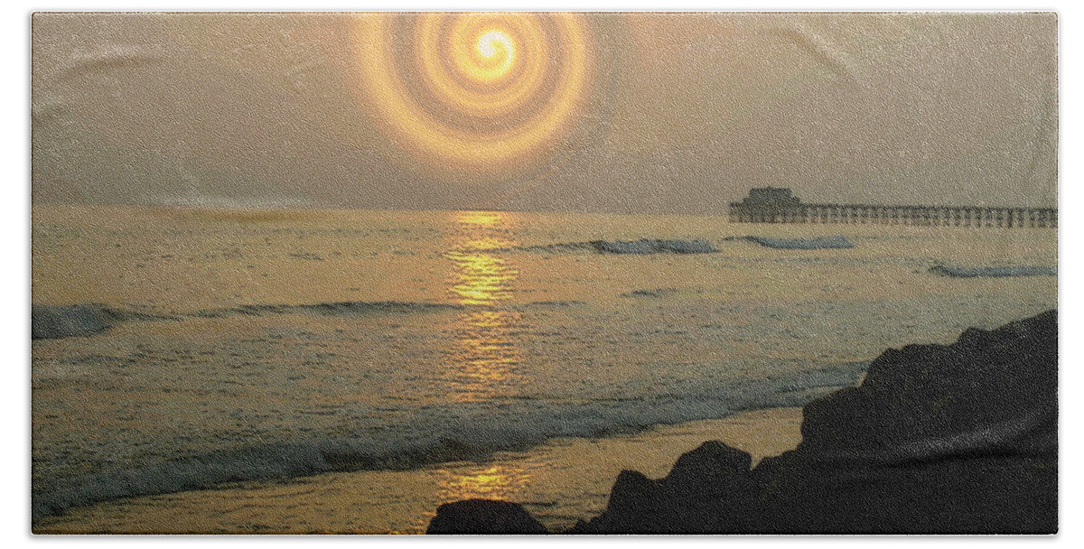 Swirl Beach Sheet featuring the photograph SunsetSwirl by Bridgette Gomes