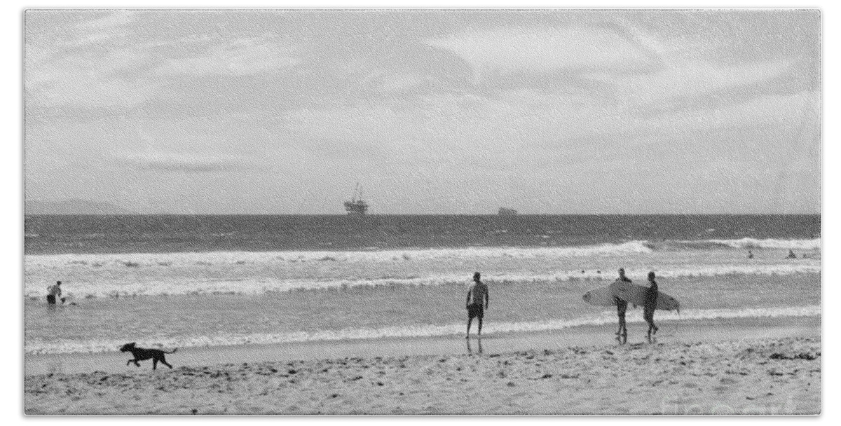 Beach Beach Towel featuring the photograph Strollin on Dog Beach by Leah McPhail