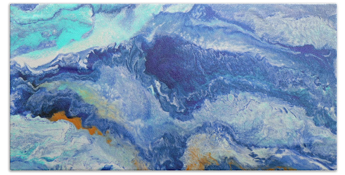 Ocean Beach Towel featuring the painting Surge by Tamara Nelson