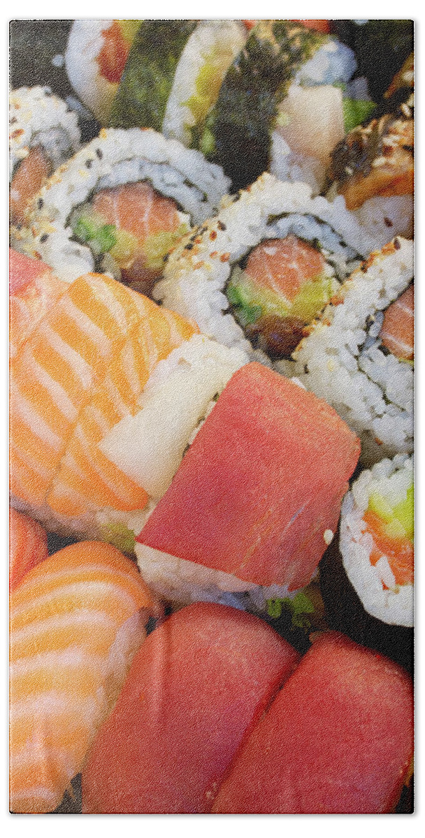 Sushi Beach Sheet featuring the photograph Sushi Dish by Anastasy Yarmolovich