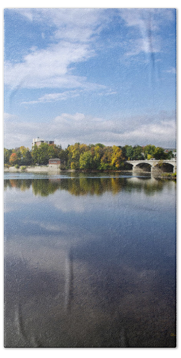 Susquehanna River Beach Towel featuring the photograph Susquehanna River Binghamton NY by Christina Rollo
