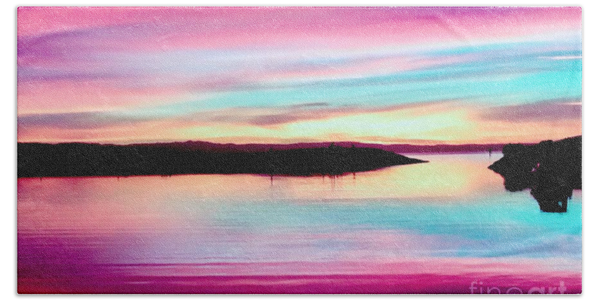 Sunset Beach Sheet featuring the photograph Sweet sunset by Kumiko Mayer