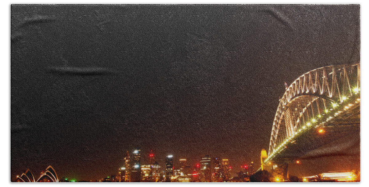 Sydney Beach Towel featuring the photograph Sydney by Night by Kaleidoscopik Photography