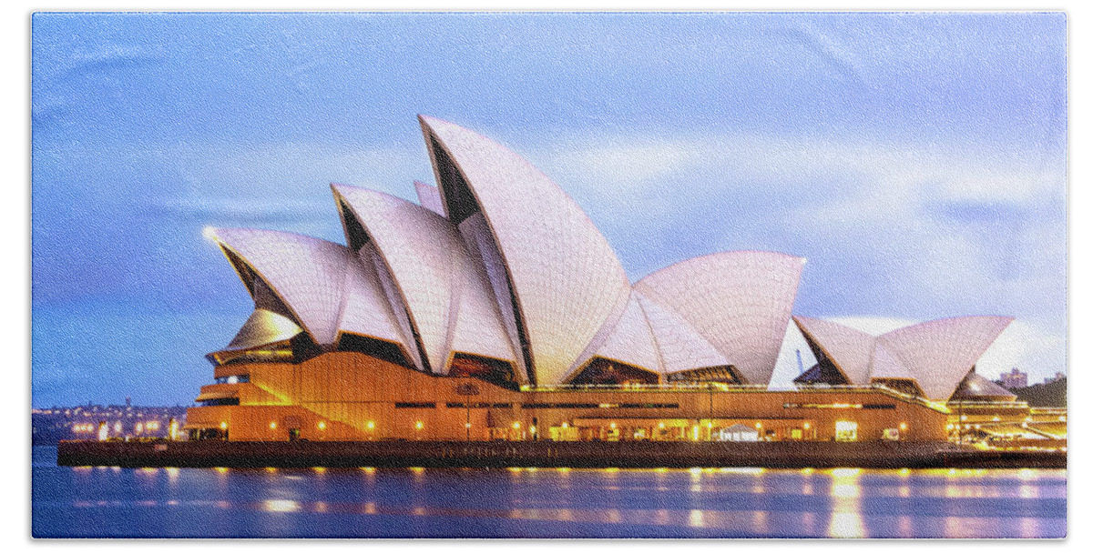 Australia Beach Towel featuring the photograph Sydney Opera House at Dawn by James Capo