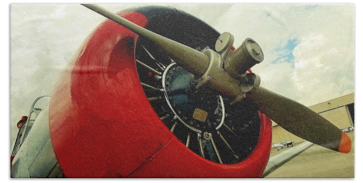 Wwii Beach Towel featuring the photograph T-6 Texan by Amy Regenbogen