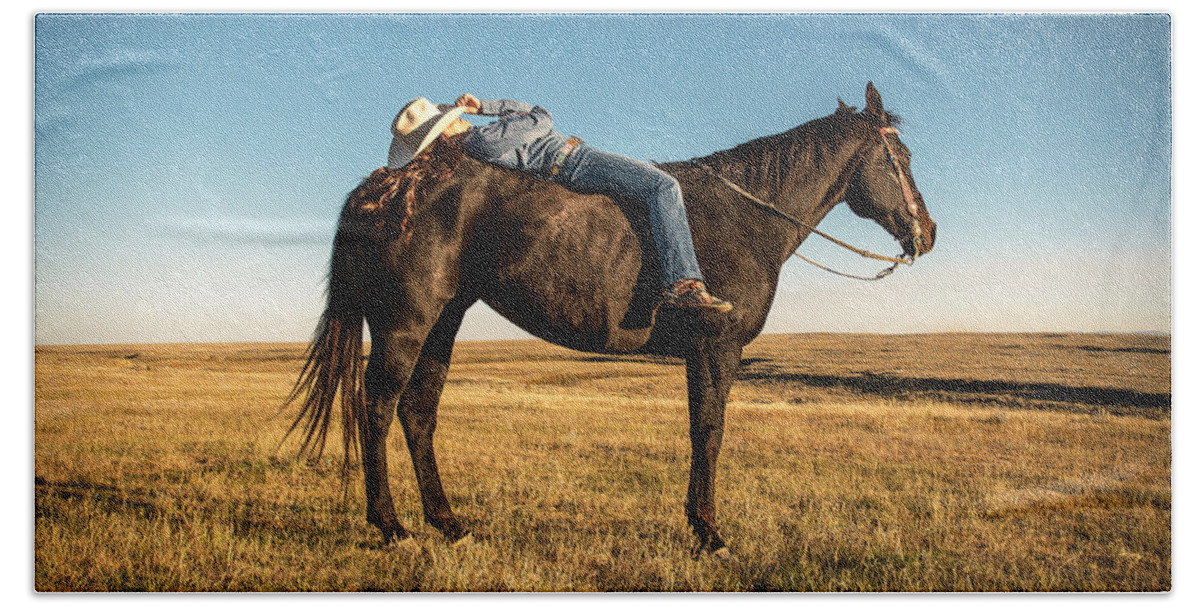 Cowgirl Beach Towel featuring the photograph Taking a Snooze by Todd Klassy