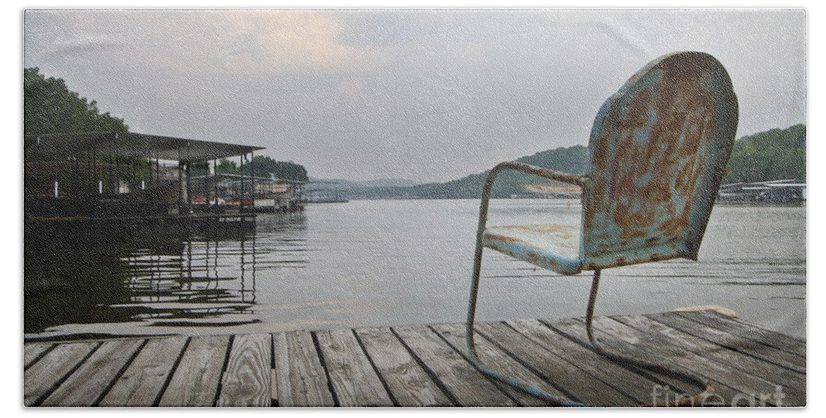 Lake Beach Towel featuring the photograph Sittin' On The Dock by Dennis Hedberg