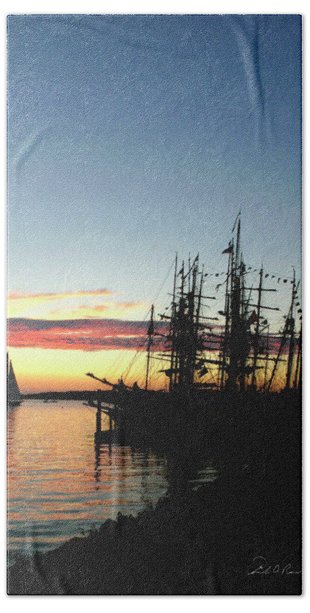Photography Beach Towel featuring the photograph Tall Ships at Rest by Frederic A Reinecke