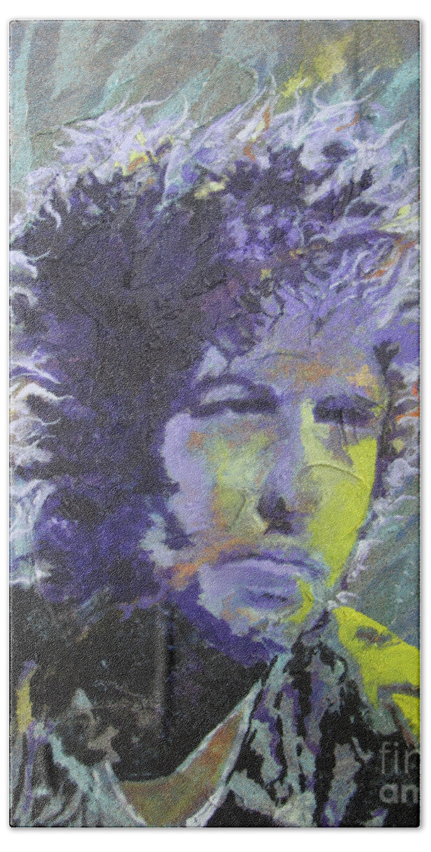 Bob Dylan Beach Towel featuring the painting Tangled Up by Stuart Engel