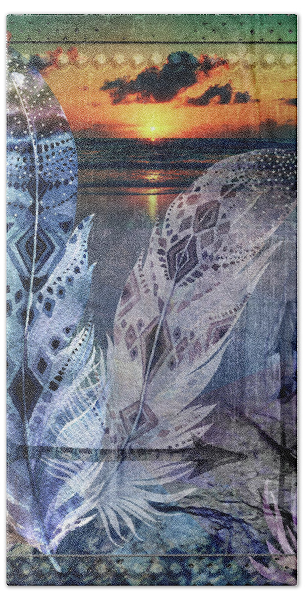 Native American Beach Towel featuring the digital art Tapestry by Linda Carruth