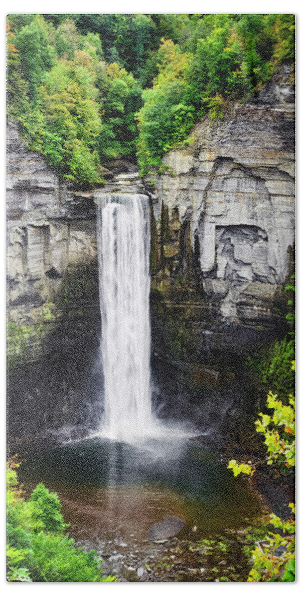 Taughannock Falls Beach Towel featuring the photograph Taughannock Falls View from the Top by Christina Rollo