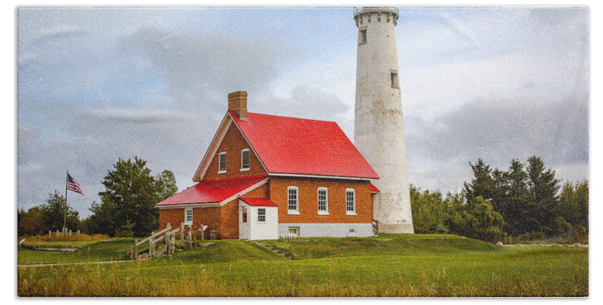 Lighthouses Beach Towel featuring the photograph Tawas Point Lighthouse - Lower Peninsula, MI by Jack R Perry