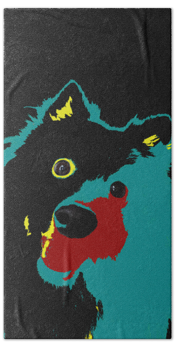 Teal Beach Towel featuring the photograph Teal Dog by Marcia Socolik