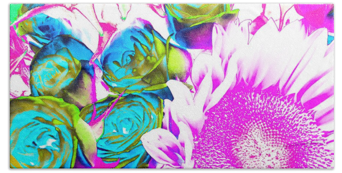 Roses Beach Towel featuring the photograph Technicolor Bouquet by Onedayoneimage Photography