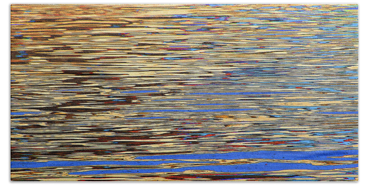Tempe Town Lake Evening Reflection Beach Towel featuring the digital art Tempe Town Lake Evening Reflection by Tom Janca