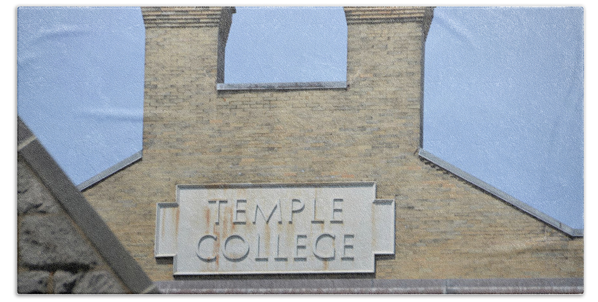 Temple Beach Towel featuring the photograph Temple College by Bill Cannon
