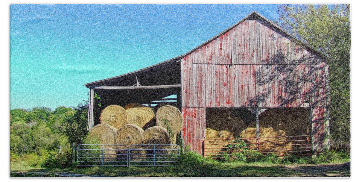 Hdr Photography Beach Sheet featuring the photograph Tennessee Hay Barn by Richard Gregurich