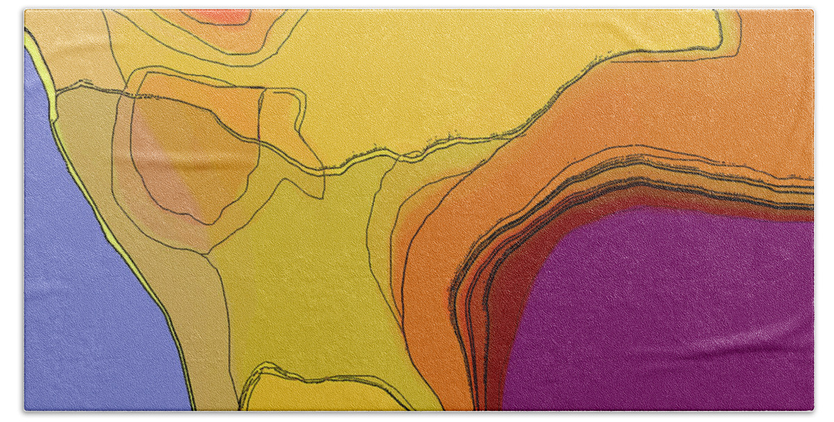 Abstract Beach Towel featuring the digital art Terraced by Gina Harrison