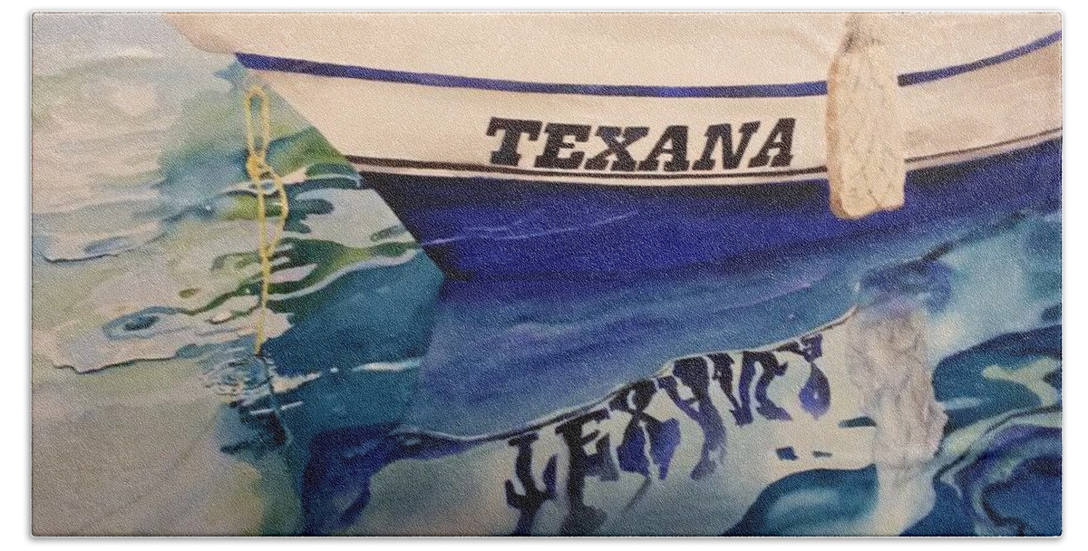 Texas Beach Towel featuring the painting Texana by Celene Terry
