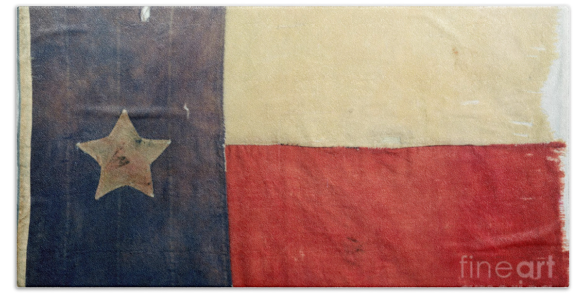1842 Beach Sheet featuring the photograph Texas Flag, 1842 by Granger