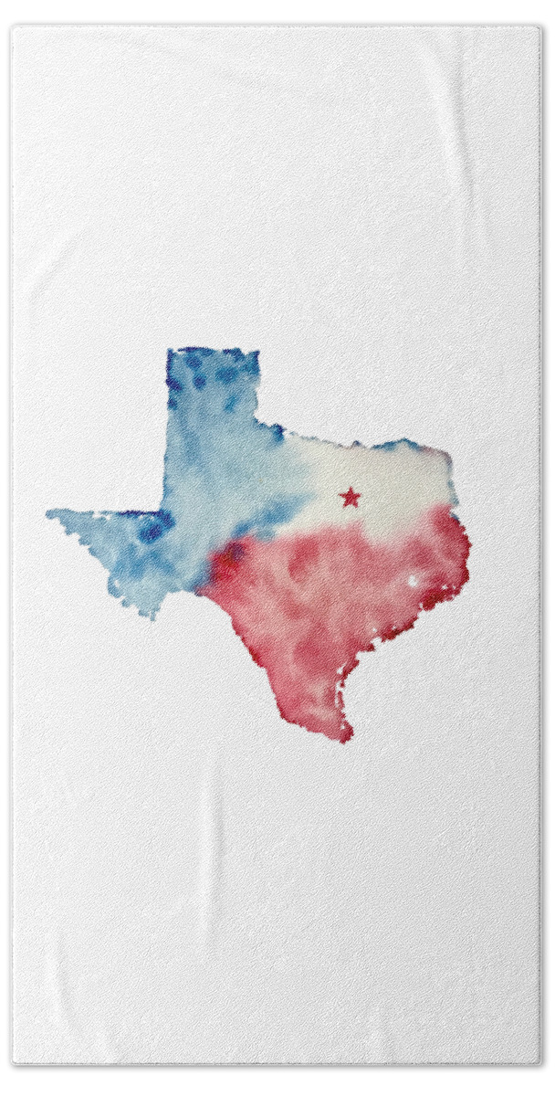 Texas Beach Towel featuring the painting Texas Proud by Liana Yarckin