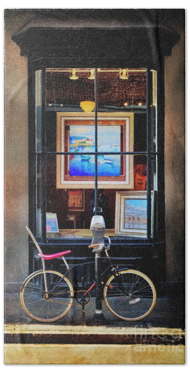 Louisiana Beach Towel featuring the photograph The Art Gallery Bicycle by Craig J Satterlee