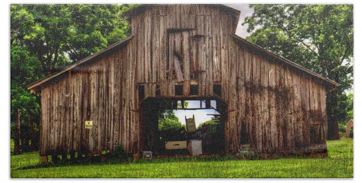 Barn Beach Sheet featuring the photograph The Barn by Ester McGuire