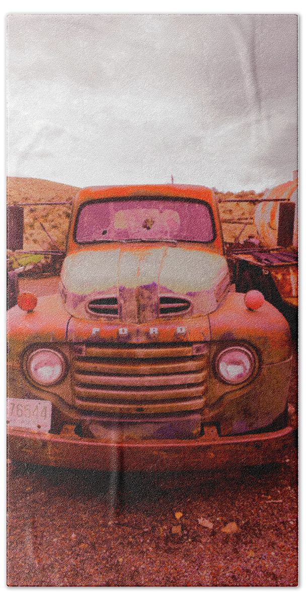 Truck Beach Towel featuring the photograph The beauty of an old rusty truck by Jeff Swan
