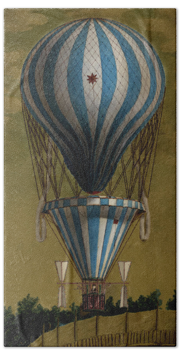 Vintage Beach Sheet featuring the drawing The Blue Balloon by Vintage Pix