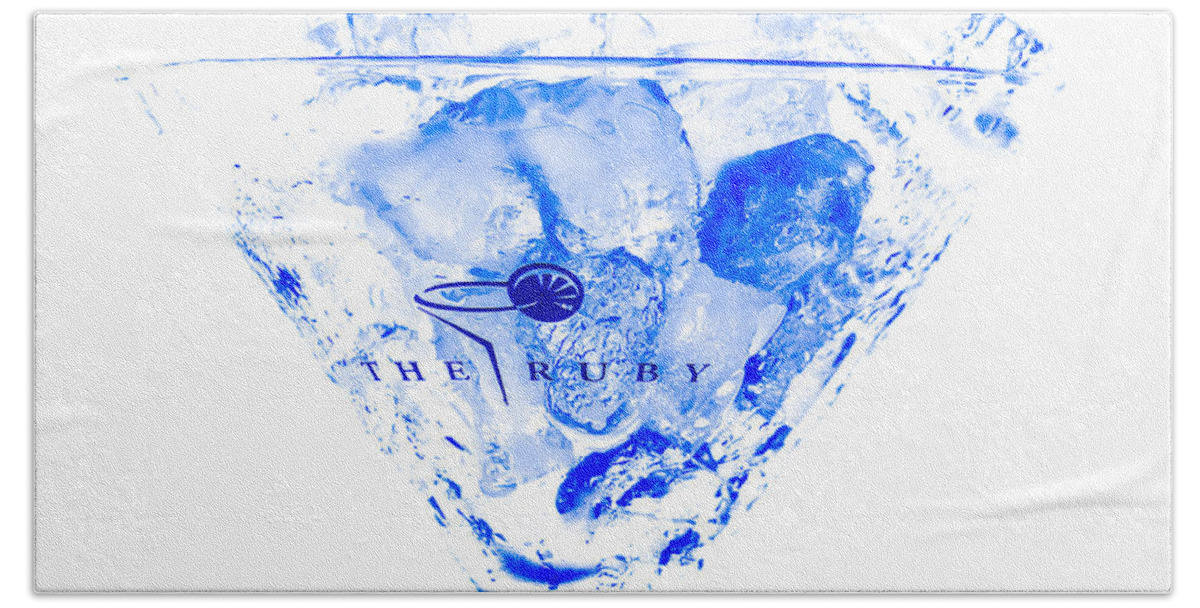 Martini Beach Towel featuring the photograph The Blue Ruby Martini by Rene Triay FineArt Photos