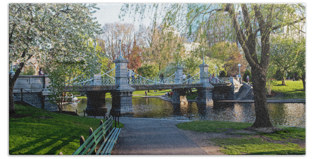 Boston Beach Towel featuring the photograph The Boston Public Garden in the Spring Boston MA by Toby McGuire