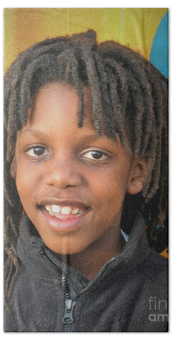 Young Boy Beach Towel featuring the photograph The Boy Who Wore DreaDs by Angela J Wright