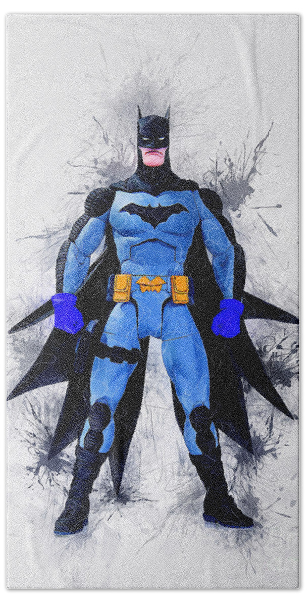 Batman Beach Towel featuring the digital art The Caped Crusader by Ian Mitchell