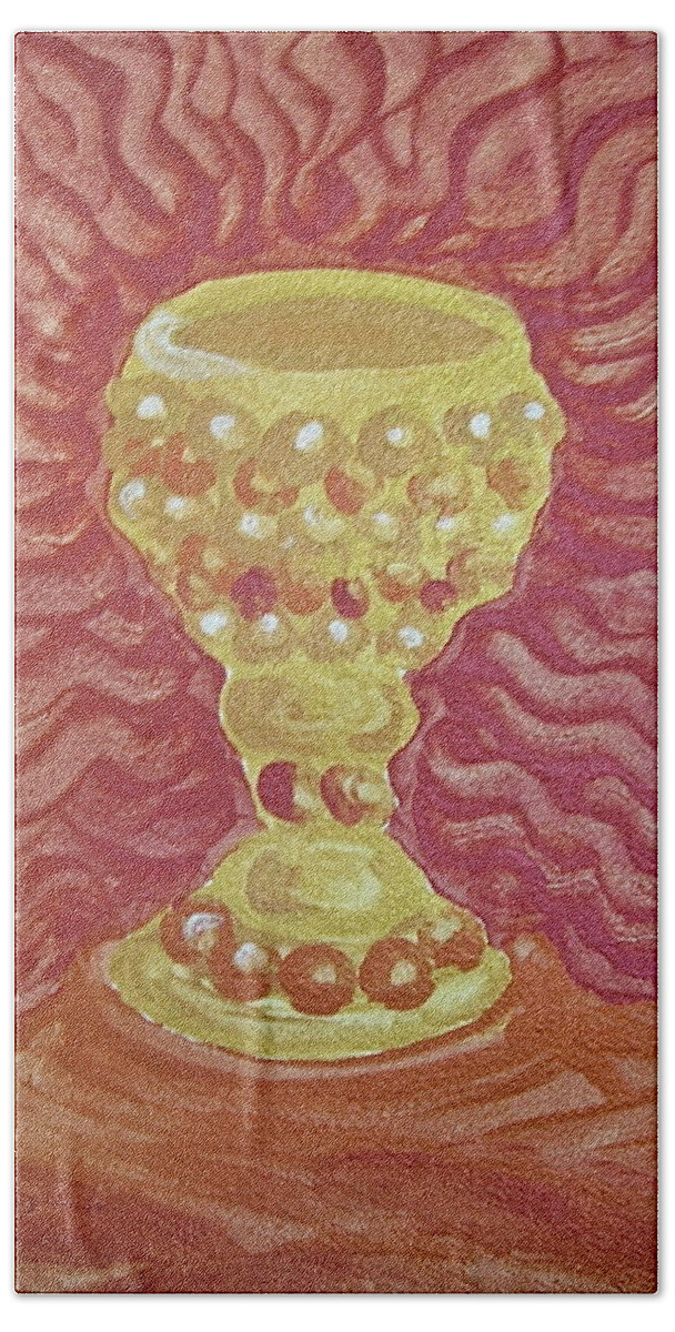 Chalice Beach Sheet featuring the painting The Chalice or Holy Grail by Michele Myers