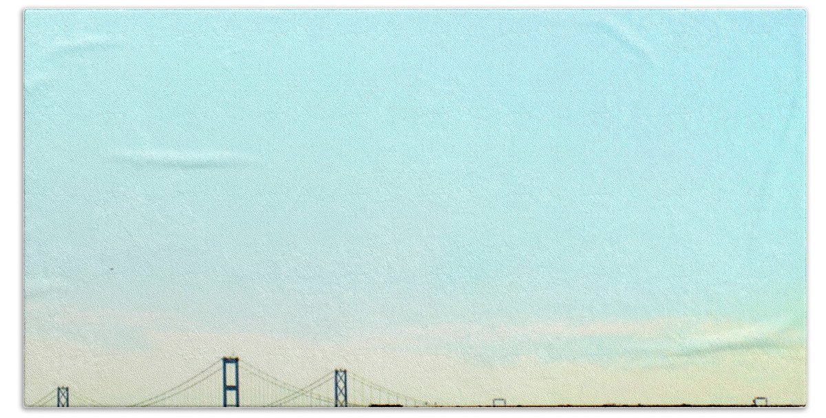 Chesapeake Beach Sheet featuring the photograph The Chesapeake Bay Bridge by Kimmary MacLean