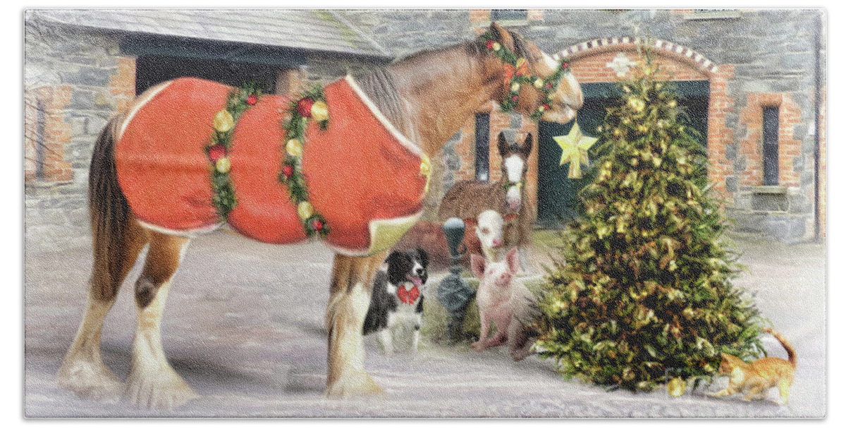 Clydesdale Beach Sheet featuring the digital art The Christmas Star by Trudi Simmonds