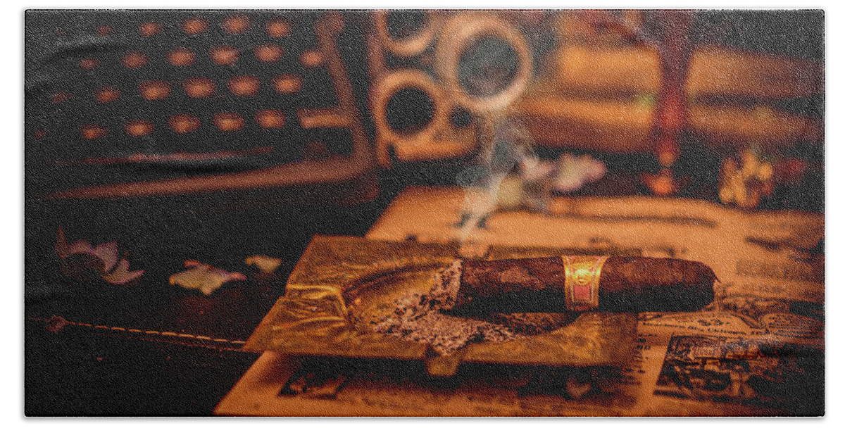 Cigars Beach Towel featuring the photograph The cigare by Lilia D