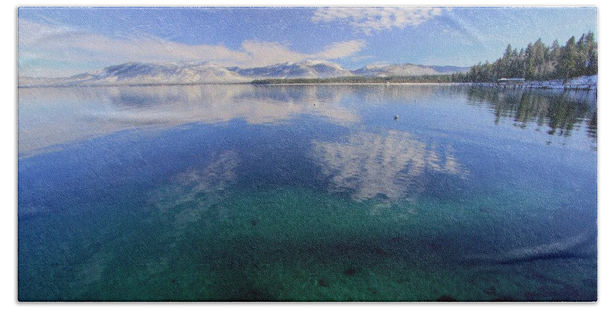Winter Beach Sheet featuring the photograph Winter South Lake Tahoe Sunrise by Sean Sarsfield