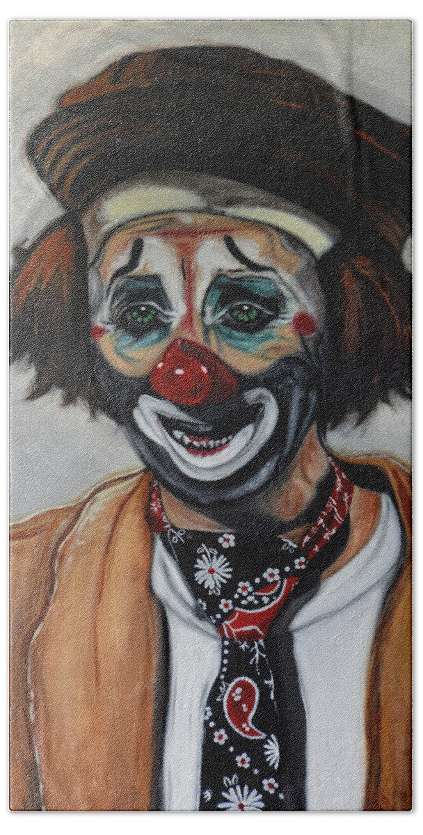 Artist Beach Towel featuring the painting The Clown by Joachim G Pinkawa