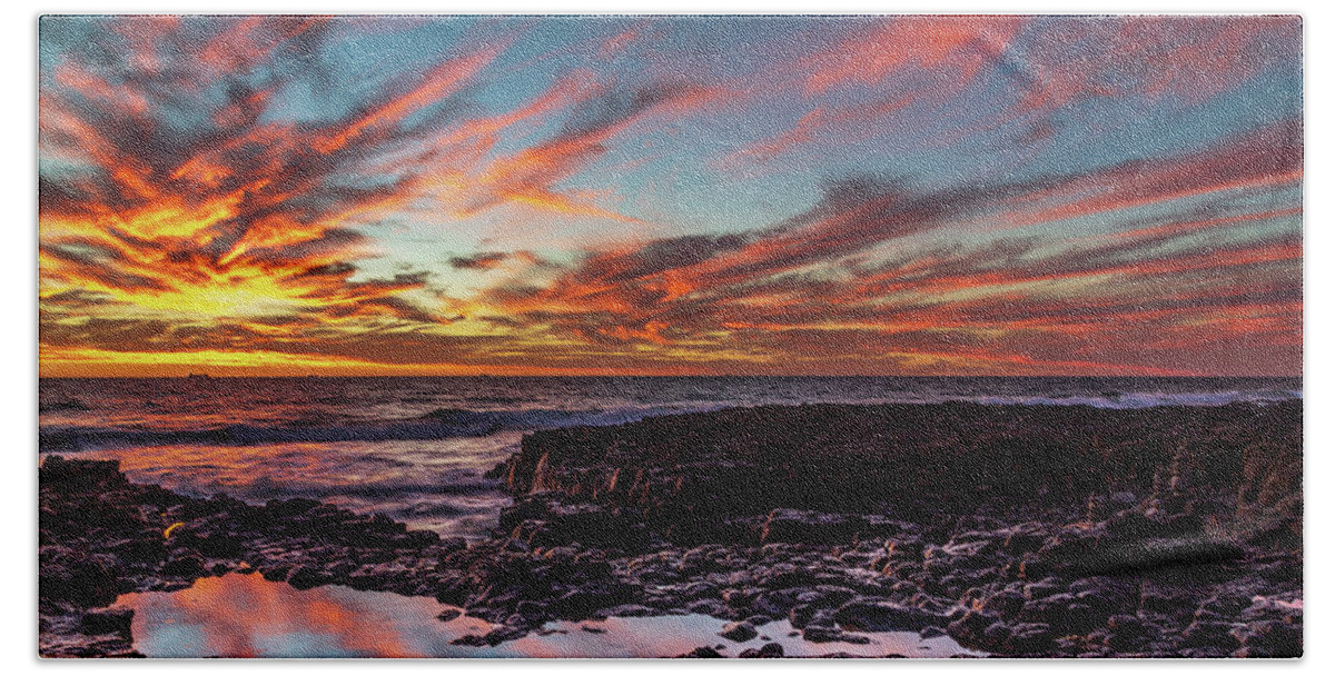 Clouds Beach Sheet featuring the photograph The Colour of Dusk by Robert Caddy