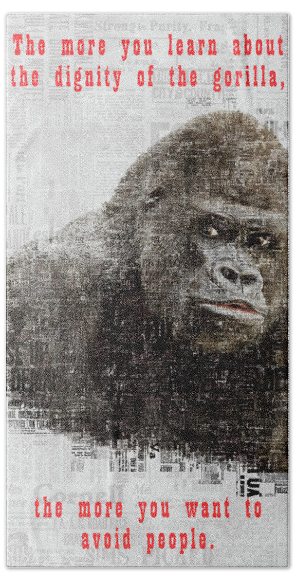 Gorilla Beach Towel featuring the photograph The Dignity of a Gorilla by Anthony Murphy